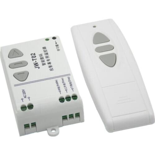 JW-T02 AC 220V Motor Wireless Remote Control Switch UP Down Stop Tubular Motor Controller Forward Reverse TX RX Latched