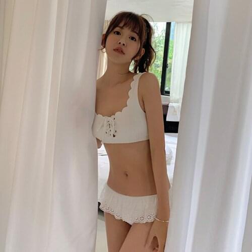 Ruffle Botton Bikinis 2021 New Knit Cover Swimsuit Sexy Biquinis Summer Women Push Up Swimwear Beachwear Bikinis Cover One Size