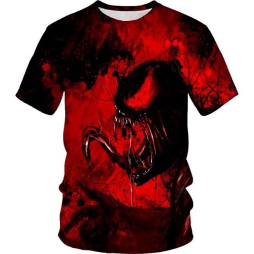 Camiseta con estampado 3d de Venom para hombre y mujer, camiseta informal de moda Harajuku, camiseta de manga corta con cuello r