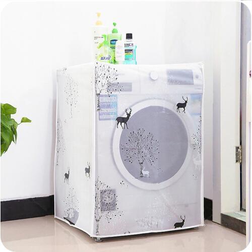 60*56*83CM Washing Machine Cover Durable PEVA Transparent Waterproof Zippered Dust Cover Sunscreen for Washing Machine