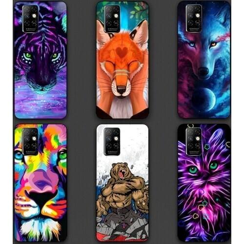 Phone Cases For Infinix Note 8i 8 X683 Note8 X692 Silicone Fashion Tiger Super Mom and Dad Pattern Painted Protective Case Cover
