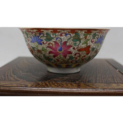 Antique QingDynasty porcelain bowl,Pastel wrapped lotus bowl #2 ,Hand-painted crafts,Collection&Adornment,Free shipping