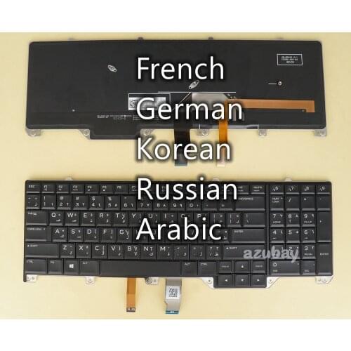 French German Korean Russian Arabic Keyboard for Dell Alienware 17 R4 R5,0YTG3P 0V5NM6 02P27R 0RDPRH 0VK0G0, Normal RGB Backlit