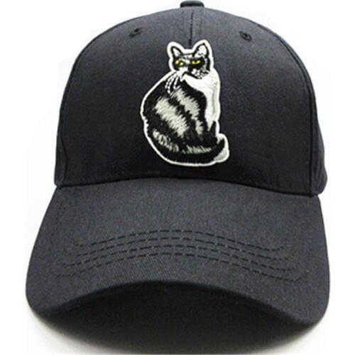 Black cat animal embroidery cotton Casquette Baseball Cap hip-hop cap Adjustable Snapback Hats for kids men women 217