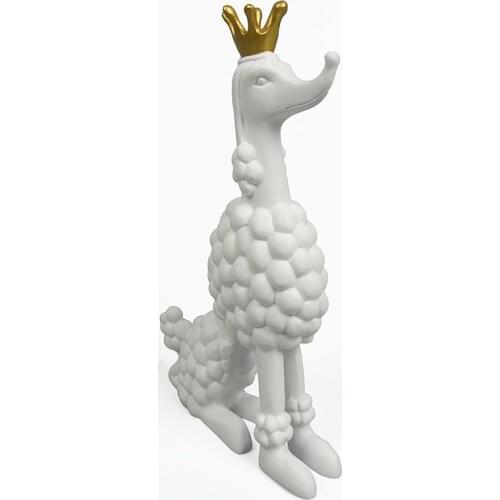 Art Animal Sculpture-Handmade Hand Painted Collectible Grade Premium Lifelike Realistic Gift Mini Poodle Statue