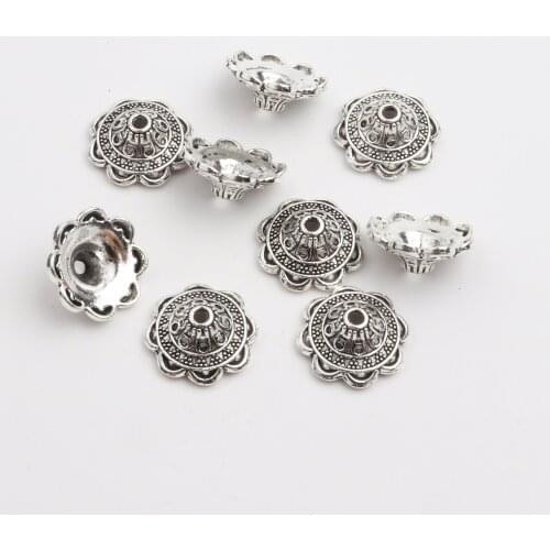 10pcs Multi-color Gold Copper Silver Metal Spacer flower Bead caps For Jewelry Diy Western Chains Bracelet Accessories Wholesale