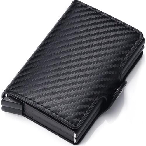 2021 Neutral Metal Barrier RFID Wallet ID Credit Aluminum Travel Card Holder Wallet Business Fashion PU Leather Bag