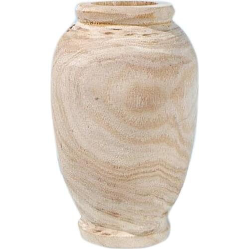 HOT-Wooden Vase Decoration Living Room Table Solid Wood Ware Flower Bottle Ornament Home Decoration
