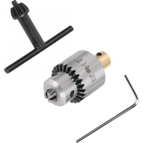 Micro Drill Chuck 0.3-4mm JTO Taper Mounted Drill Chuck and Wrench with Chuck Key for Lathe Electric Drill
