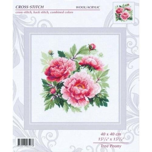 Riolis 1854 Pink Peony 33-33 Counted Cross Stitch 11CT 14CT 18CT DIY Chinese Cross Stitch Kits Embroidery Needlework Sets