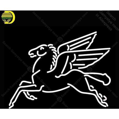 NEON SIGN For Pegasus Gasoline Signboard REAL GLASS BEER BAR PUB display RESTAURANT indoor Light Signs Handcrafted Art Lamps