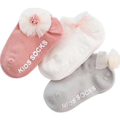 Wholesale 3pairs girls boy socks lace ruffle Bow newborn bebe cheap stuff floor anti slip sox kids infantil clothes accessories