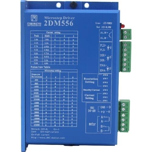 New Original 2 Phase NEMA23 Stepper Motor Driver 2DM556 Input Voltage 24-60VDC Current 5.6A Adaptation motor 57 86