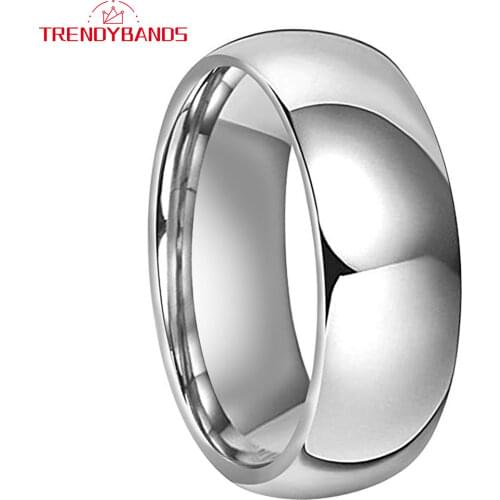 10mm Real Tungsten Carbide Rings for Men Engagement Wedding Band Polished Shiny Domed Classic Couples Ring Comfort Fit