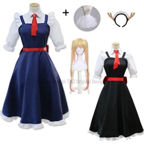 Tohru Cosplay Clothing Wig Sets Anime Miss Kobayashis Dragon Maid Tohru Cosplay Costume Halloween Party Costumes Lolita Dress