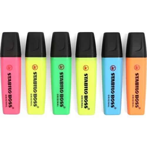 5pcs Stabilo Boss Original Brilliant Textliner Original Highlighter 5 Color Set Bright Marker Writing Art Pen 1pcs For free