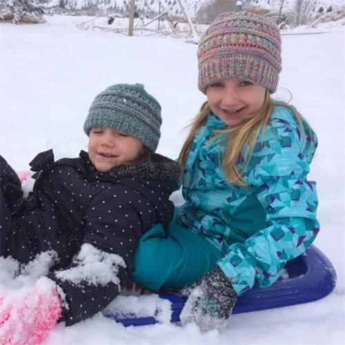 Fall Winter Solid Wool Knitted Ear Warm Kids Children Skullies Beanies Elastic Hat Cap Boy Girl Fashion Accessories-XMC