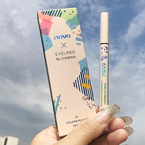 Novo 8-Color Eyeliner Easy To Make-up Waterproof, No Blooming, No Makeup, No Fading, Even Lines, No Fork White Eyeliner
