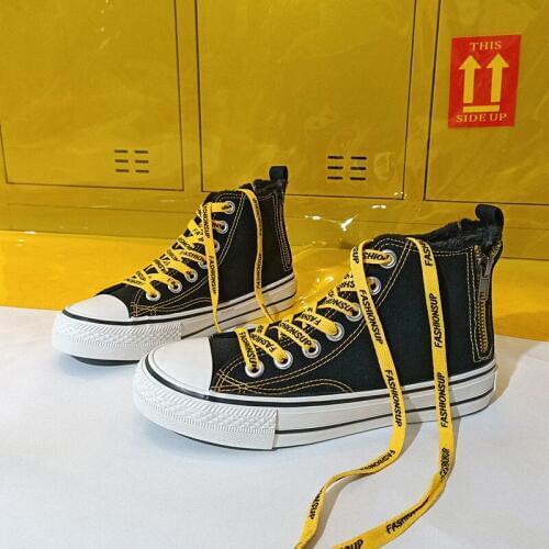 Casual Women Canvas Shoes 2019 Winter Section Thick High-top Womens Boots Trend Comfortable Soft Outdoor Women Booties Sneakers