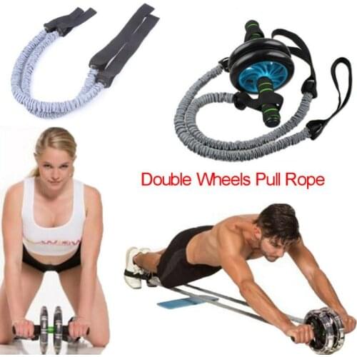AB Wheels Roller Wheel Pull Rope Waist Abdominal Fitness Outdoor Resistance Stretch Elastic Abdominal Muscle Trainer Exercise