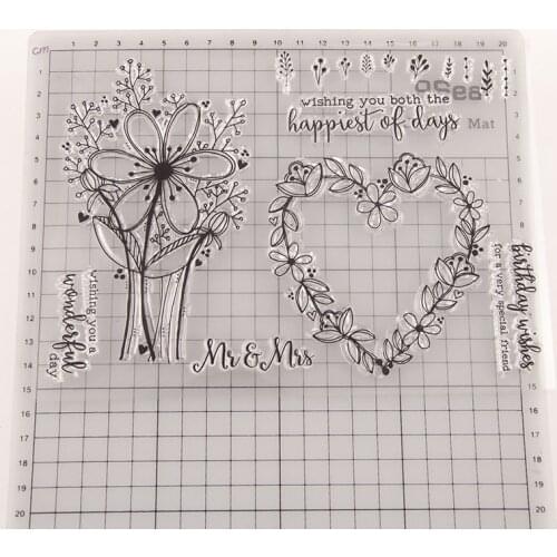 Reunion Love Garland Scrapbooking Card Album Paper Craft Rubber Roller Transparent Silicon Clear Stamp