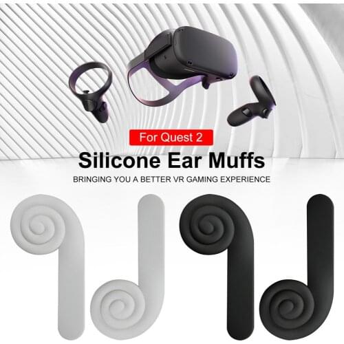 Silicone Ear Muffs Headset Sound Collector for Quest 2 VR