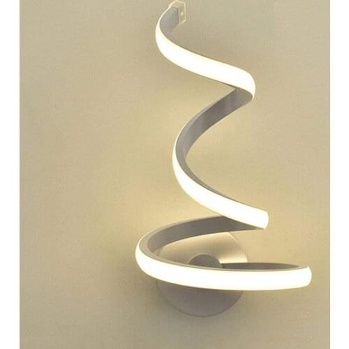 Modern Spiral LED Wall Lamp Acrylic Abstract Wall Decoration Lamp Nordic Style Night Light for Bedside Living Room Indoor Decor