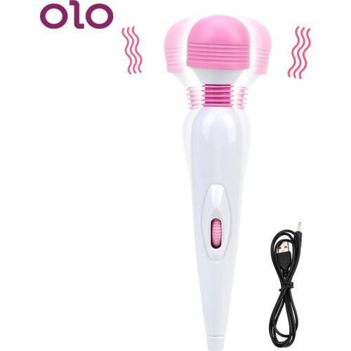 OLO Clitoris Stimulator Adjustable Speed G-spot Massager AV Vibrators Powerful Magic Wand USB Charging Sex Toys for Women