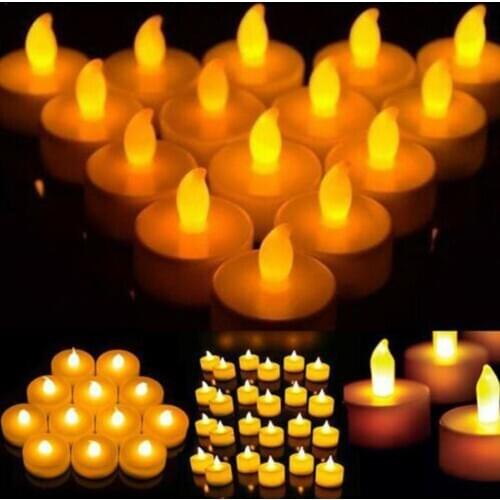 Led Candle Warm Yellow Flashing Glow Candles Light Flameless Tea Light Flashing Candle Battery-powered Z6T5