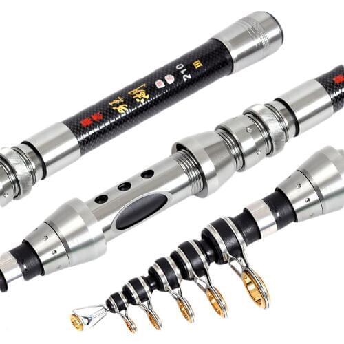 High Quality Fishing Rod High Carbon Fiber Lightweight Telescopic Casting River Sea Fishing Rod 1.5/1.8m