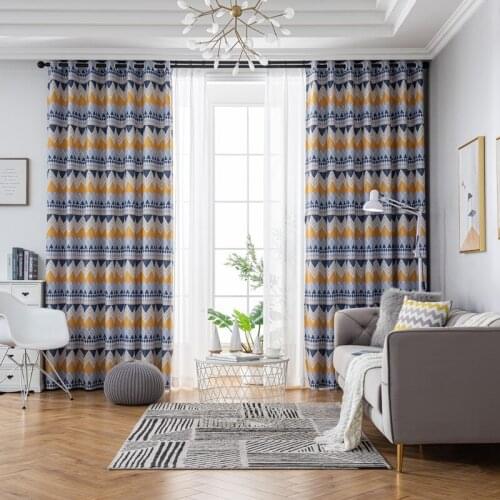 Modern Blackout Curtains Bohemian Tri Pattern For Living Room Window Bedroom shading Ready Made Finished Drapes Blinds B 2JL482