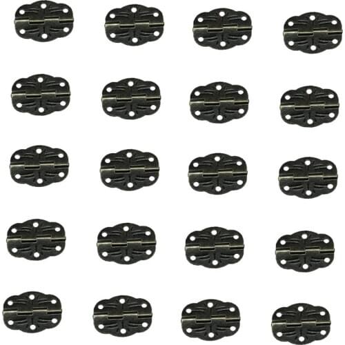 Iron Hinges and Screws, 1.18"x0.87", 20 Pieces Hinges+120 Pieces Screws