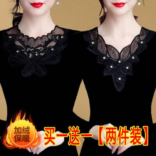 Woman Tshirts Black Mesh Long Sleeve Autumn Winter T-shirt plus Size Top for Women Ropa Mujer Camisetas