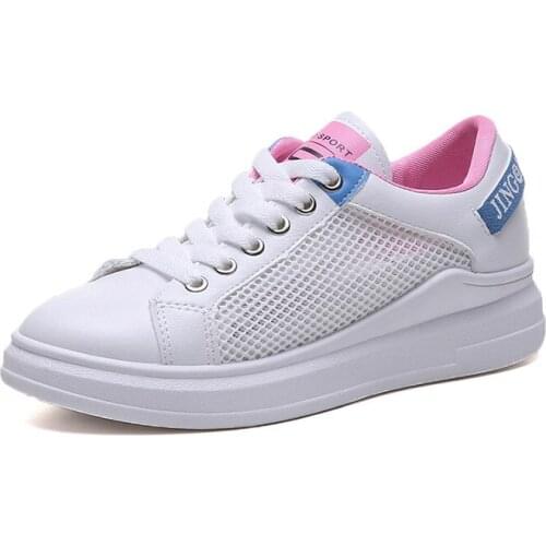 Sneakers women shoes 2021 fashion breathable Mesh lace-up casual shoes woman sneakers female shoe flats zapatos de mujer