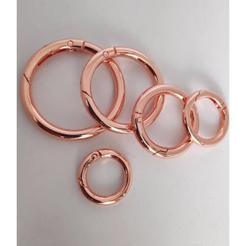 2pcsO Ring Rose gold bag hook Round Carabiner Snap Clip Trigger Spring Keyring Buckle,O ring for bags,DIY bag accessories