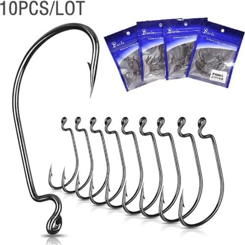 20pcs/lot mustad offset hook soft lure worm fish hook freshwater seawater texas anzuelos carp fishing accessories