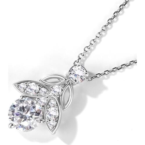 2ct D Color VVS1 Women Moissanite Necklace Pendant with Chain 925 Silver Womens Jewelry Accessories 2021 Valentine Day Gift New