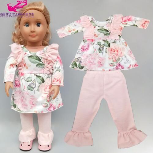 43cm new born baby doll clothes trousets 18 inch girl doll clothes pajama set doll toys wear