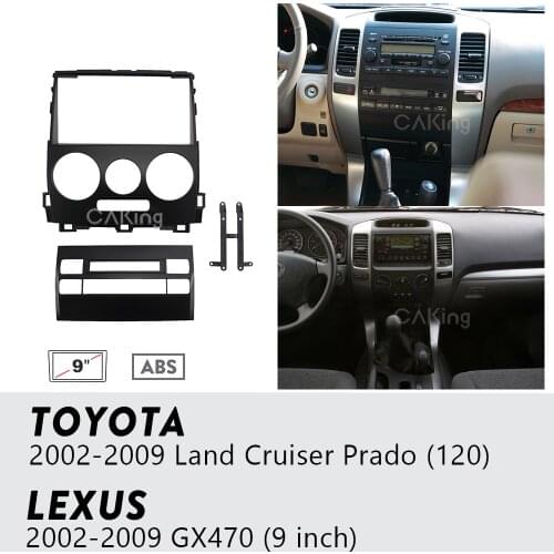 9 inch Car Fascia Radio Panel for LEXUS GX470 2002-2009 Dash Kit Install GPS Facia Console Bezel 9inch Adapter Plate Cover Trim