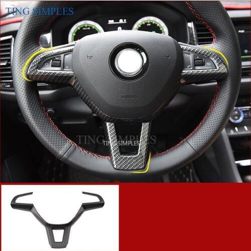 For Skoda Karoq Car Steering Wheel Trims Interior Accessories ABS Chrome Kit 2016 2017 2018 2019 2020 accessories