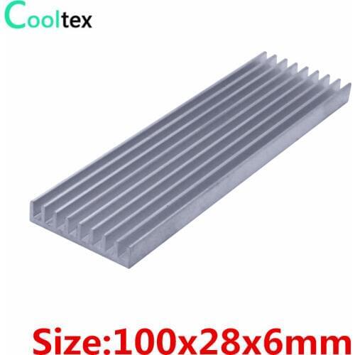 3pcs/lot) 100x28x6mm Aluminum heatsink radiator heat sink for chip LED Electronic cooling cooler