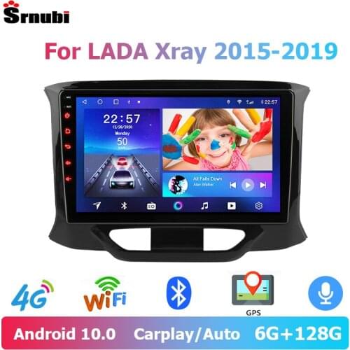 Srnubi Car Android 10 2GB Ram Radio Multimedia Video Player Navigation GPS 2 Din Dvd for LADA X Ray Xray 2015 - 2019 with Frame