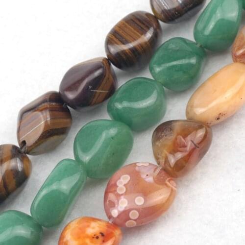 14-17mm natural stone beads for jewelry making beads: tiger eye, green aventurine jade, red botswana agate wholesale
