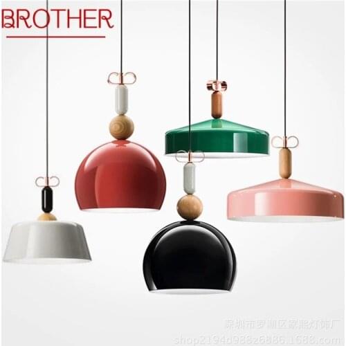 BROTHER Colorful Pendant Light Contemporary Simple LED Lamps Fixtures For Home Decorative Dining Room