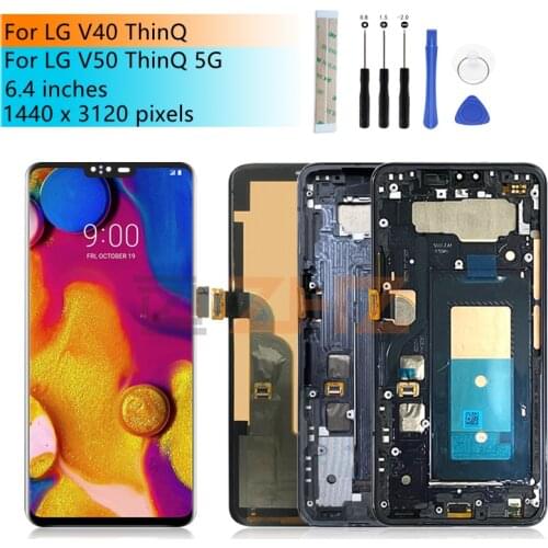 For LG V40 ThinQ V405 LCD Display Touch Screen Digitizer Assembly For LG V50 5G ThinQ Display Replacement Repair Parts 6.4"