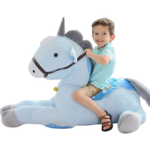 Dorimytrader Hot Lovely Giant Plush Kids Riding Horse Toy Sofa Stuffed Big Cute Animal Doll Baby Present DY60196