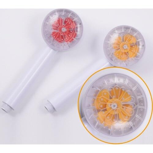 White Wind Blade Spiral High Pressurized Water Output Spa Turbocharged Bath Handheld Shower Head For Bathroom Accessories