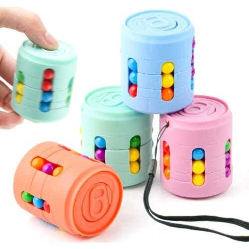 Can Cube Top Magic Colorful Beans Finger Spinning Relieves Stress Decompression Tool For Children And Adults brain game toy gift