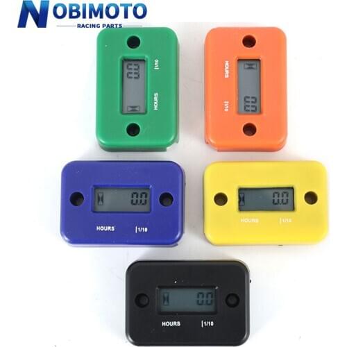 Motorcycle Inductive Digital Hour Meter Waterproof Engine Gauge Hour Meter LCD Display for Bike Motorcycle ATV Boat Offroad