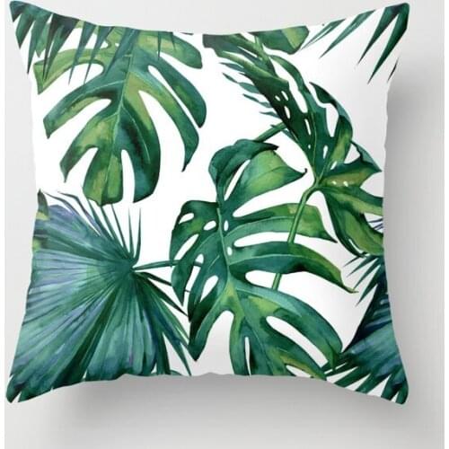 Classic Palm Leaves Tropical Jungle Green Cushion Cover Decorative Pillow Cover Case Seat Car Home Decor Throw Pillowcase